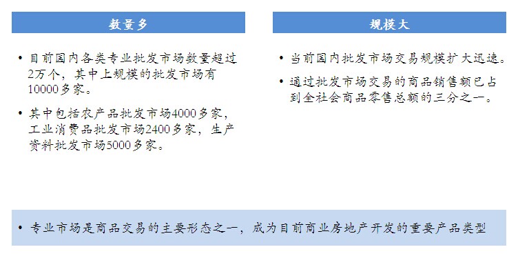 国内专业市场（商贸地产）发展现状